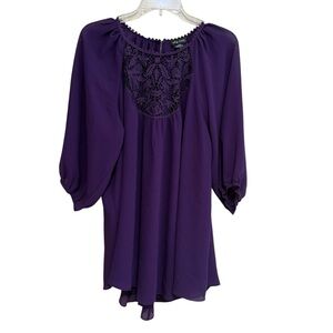 City Chic Women’s Purple Flutter Sleeve Blouse Size S/16